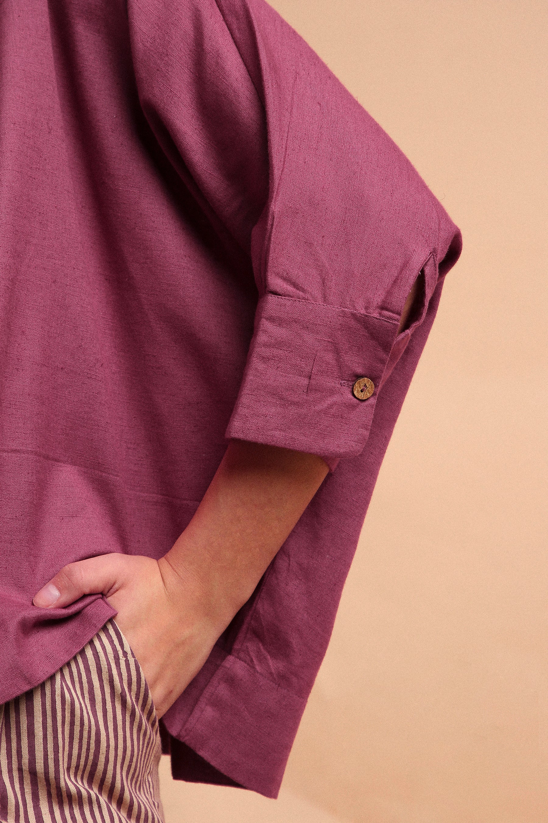 Mauve Oversized Ret Shirt- Mati