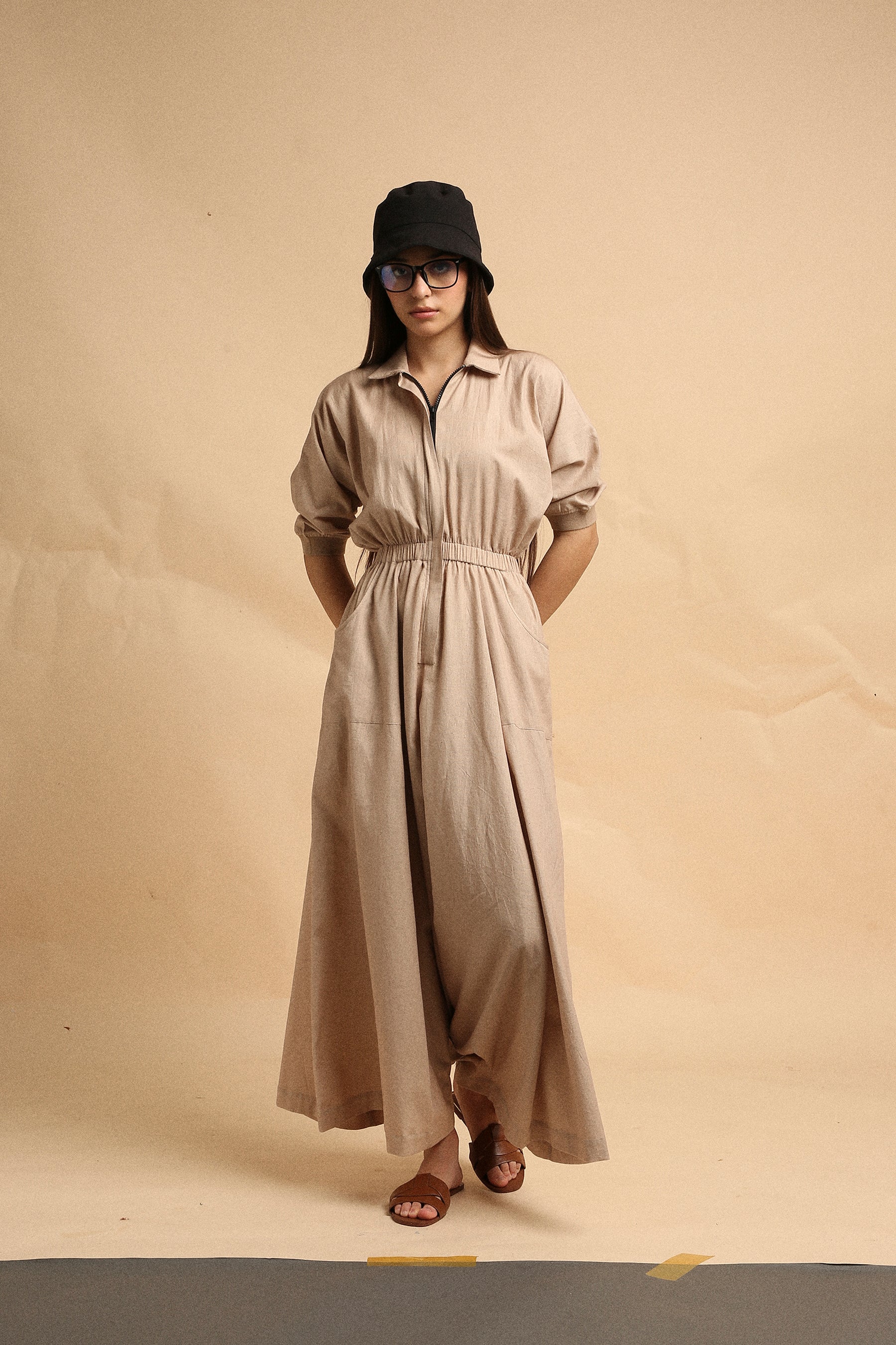 Sand Collar Sphara Jumpsuit