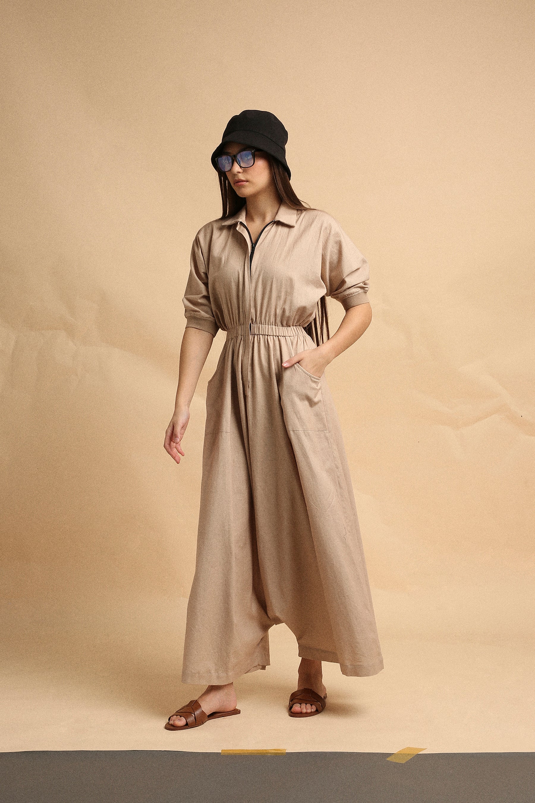 Sand Collar Sphara Jumpsuit