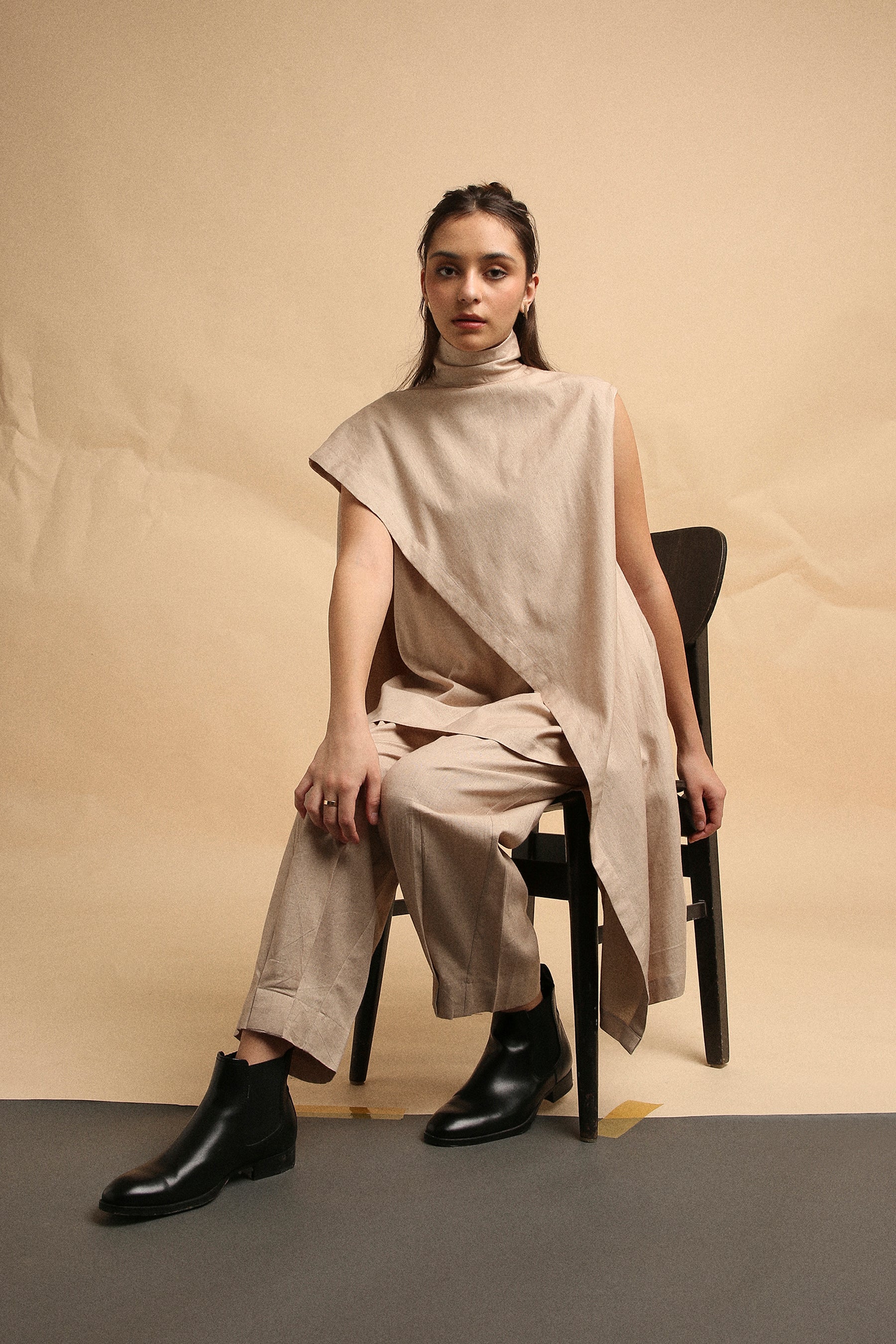 Sand Toga Co-Ord Set (2 PCS)- Mati