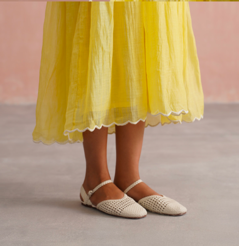 Ella Set – Lemon Yellow Embroidered (Rozmeher By Unnati Garg)