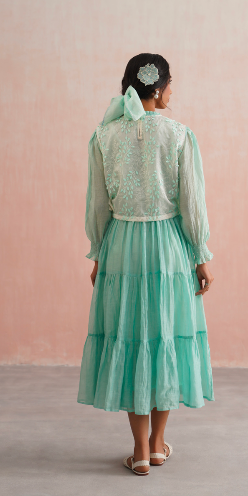 Delilah Set – Mint Green Embroidered (Rozmeher By Unnati Garg)