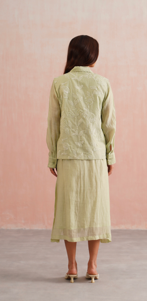 Elena Set – Sage Green Embroidered (Rozmeher By Unnati Garg)