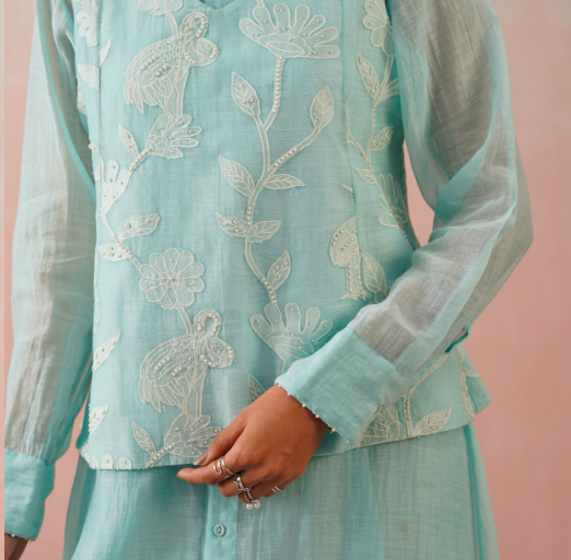 Amelia Set – Pale Blue Embroidered (Rozmeher By Unnati Garg)