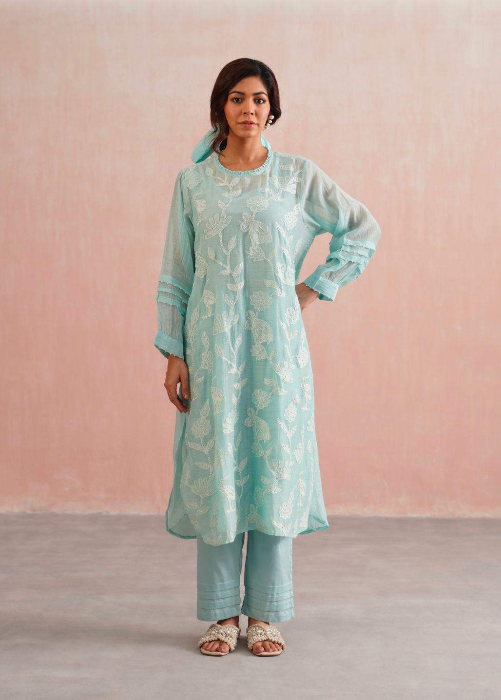 Marina Set – Pale Blue Embroidered (Rozmeher By Unnati Garg)