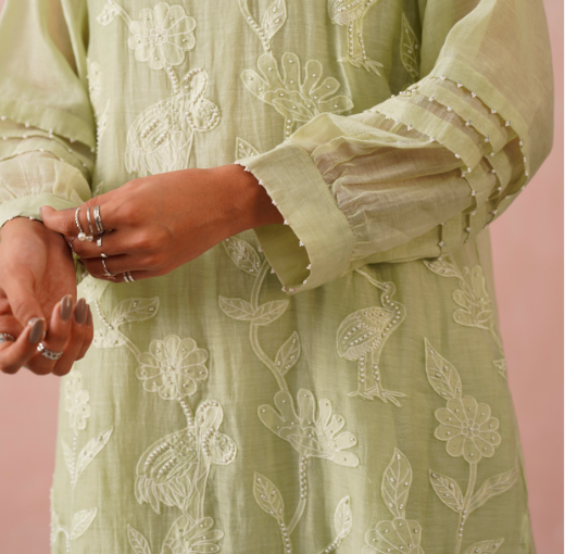 Willow Set – Sage Green Embroidered (Rozmeher By Unnati Garg)