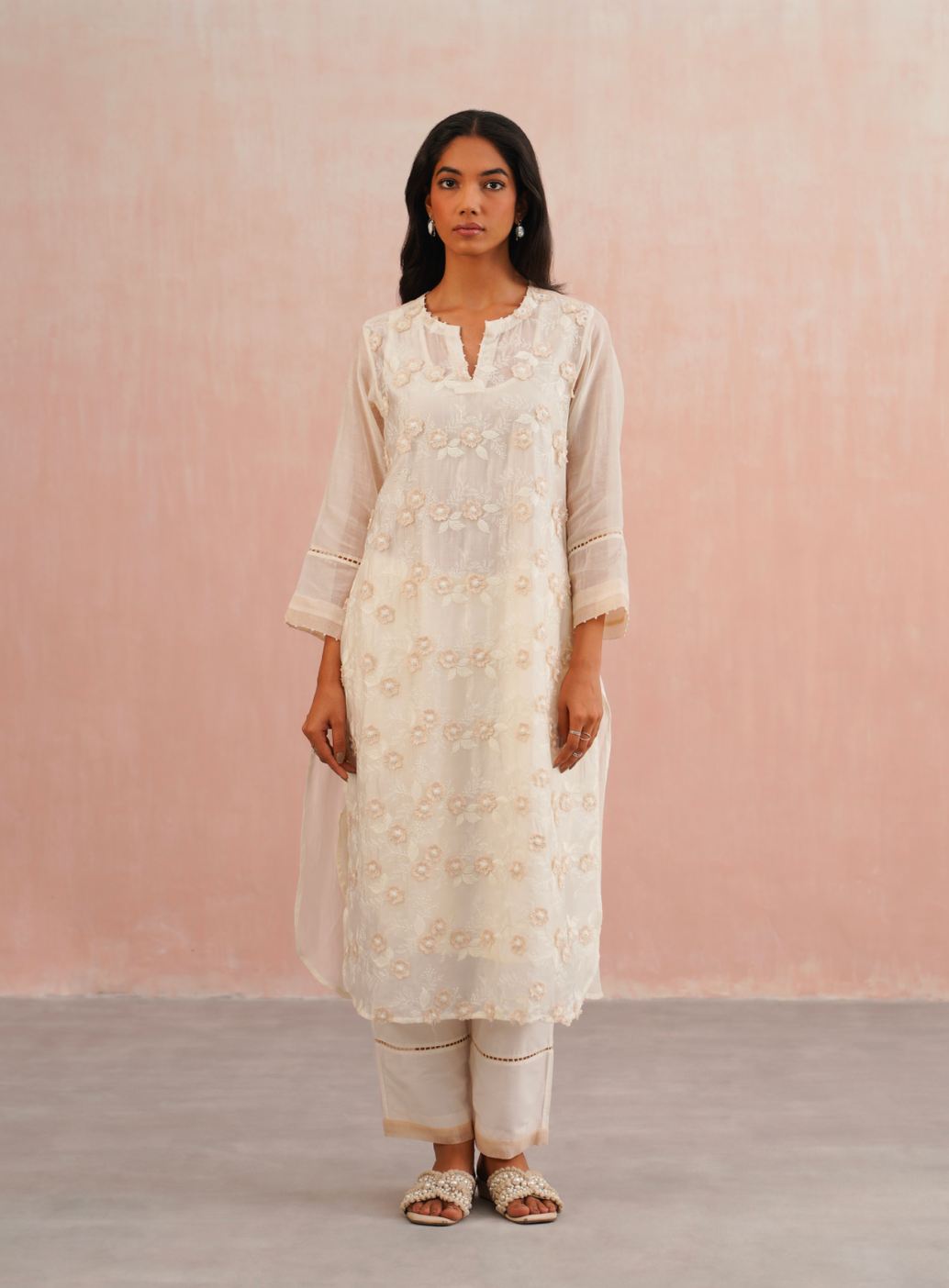 Serena Set – Ivory Embroidered (Rozmeher By Unnati Garg)