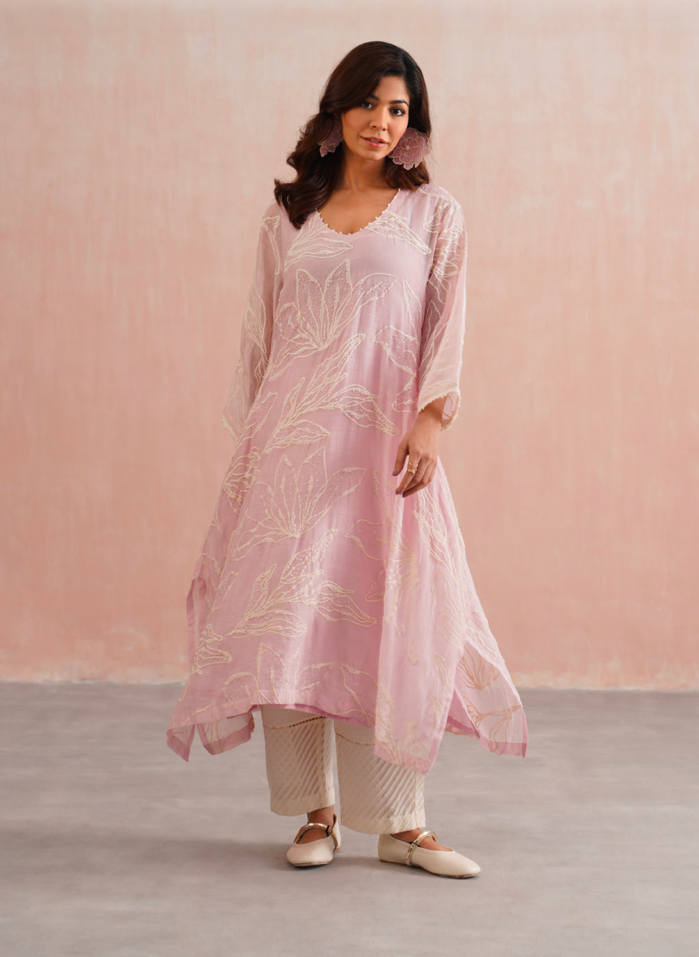 Liliana Set – Rose Pink & Ivory (Rozmeher By Unnati Garg)