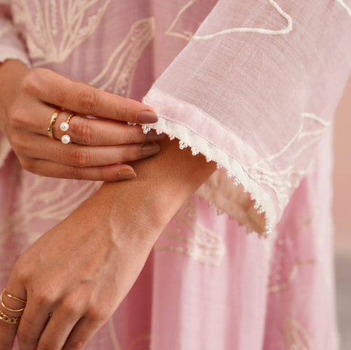 Liliana Set – Rose Pink & Ivory (Rozmeher By Unnati Garg)