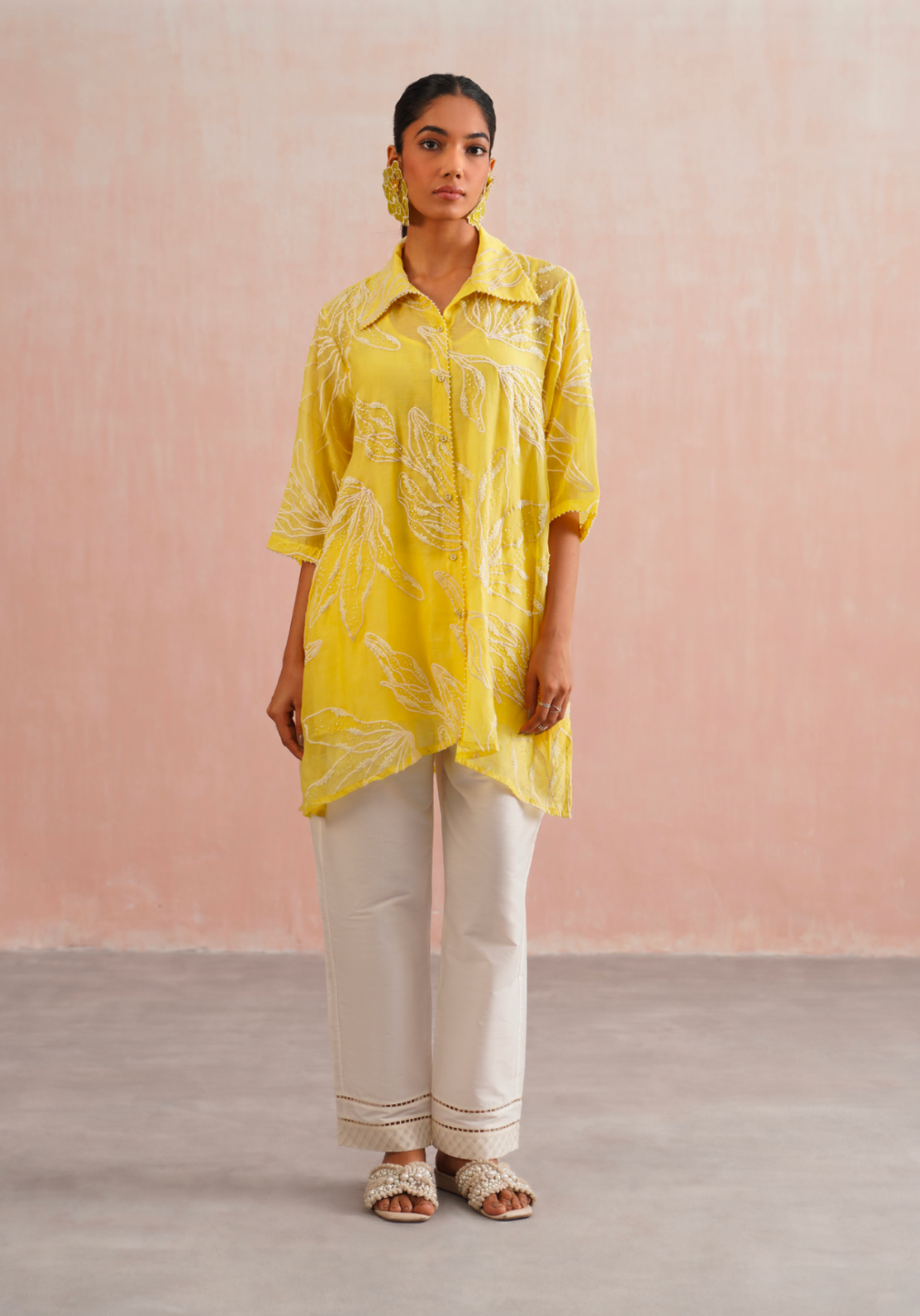 Buttercup Set – Lemon Yellow & Ivory (Rozmeher By Unnati Garg)