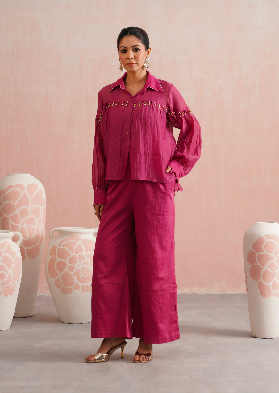 Polkira Set – Fuchsia Pink Embellished (Rozmeher By Unnati Garg)