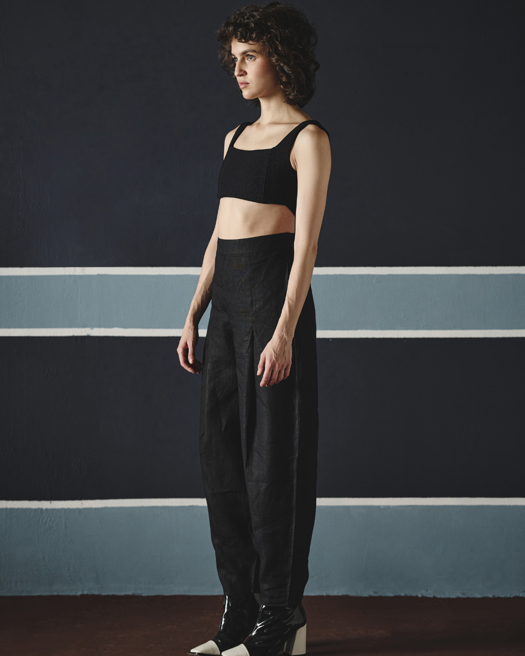 Dual Embroidered Co-ord Set - Navy & Brown- Shop Nirvanaa