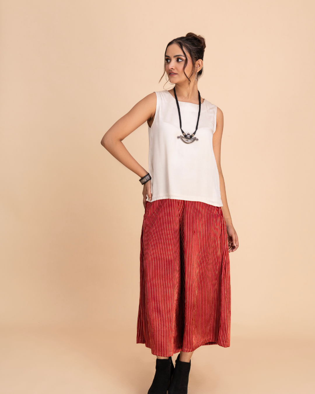 Zeen 2-Piece Set (Black & Maroon Mashroo)