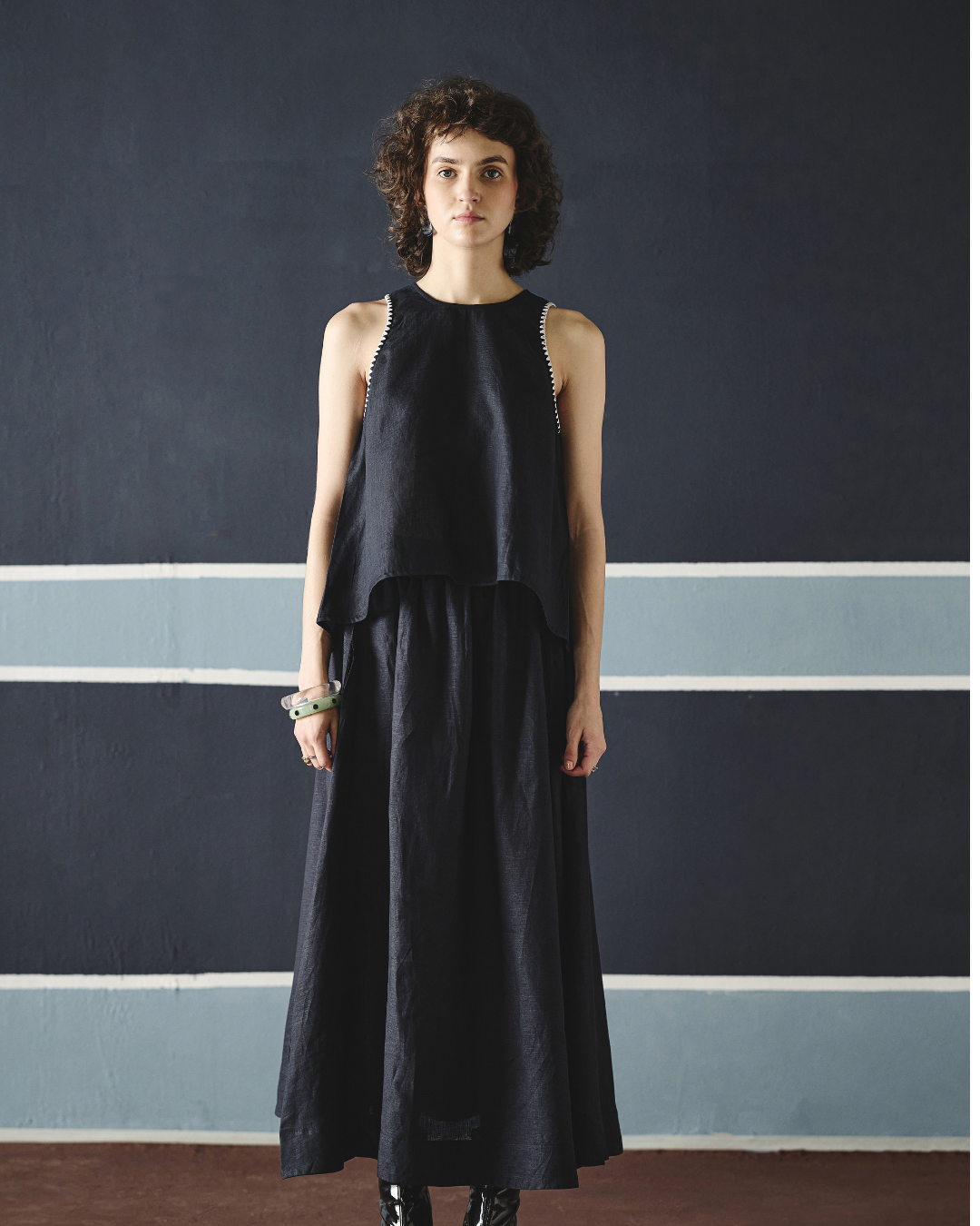 Zuri Eri Co-ord Set - Navy & Brown- Shop Nirvanaa