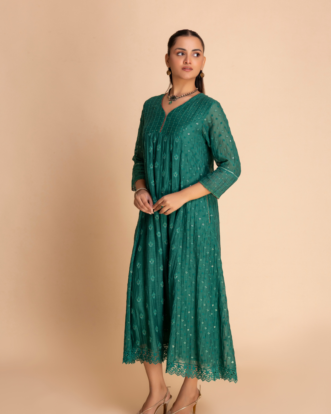 Verda Embroidered Tunic (Emerald Green)
