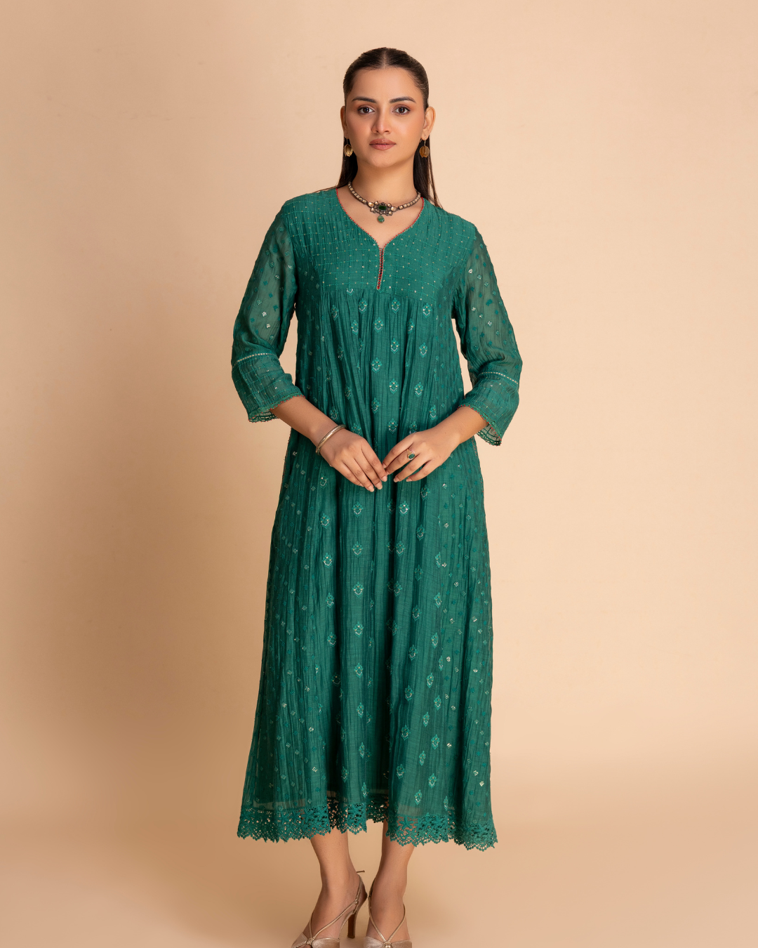 Verda Embroidered Tunic (Emerald Green)