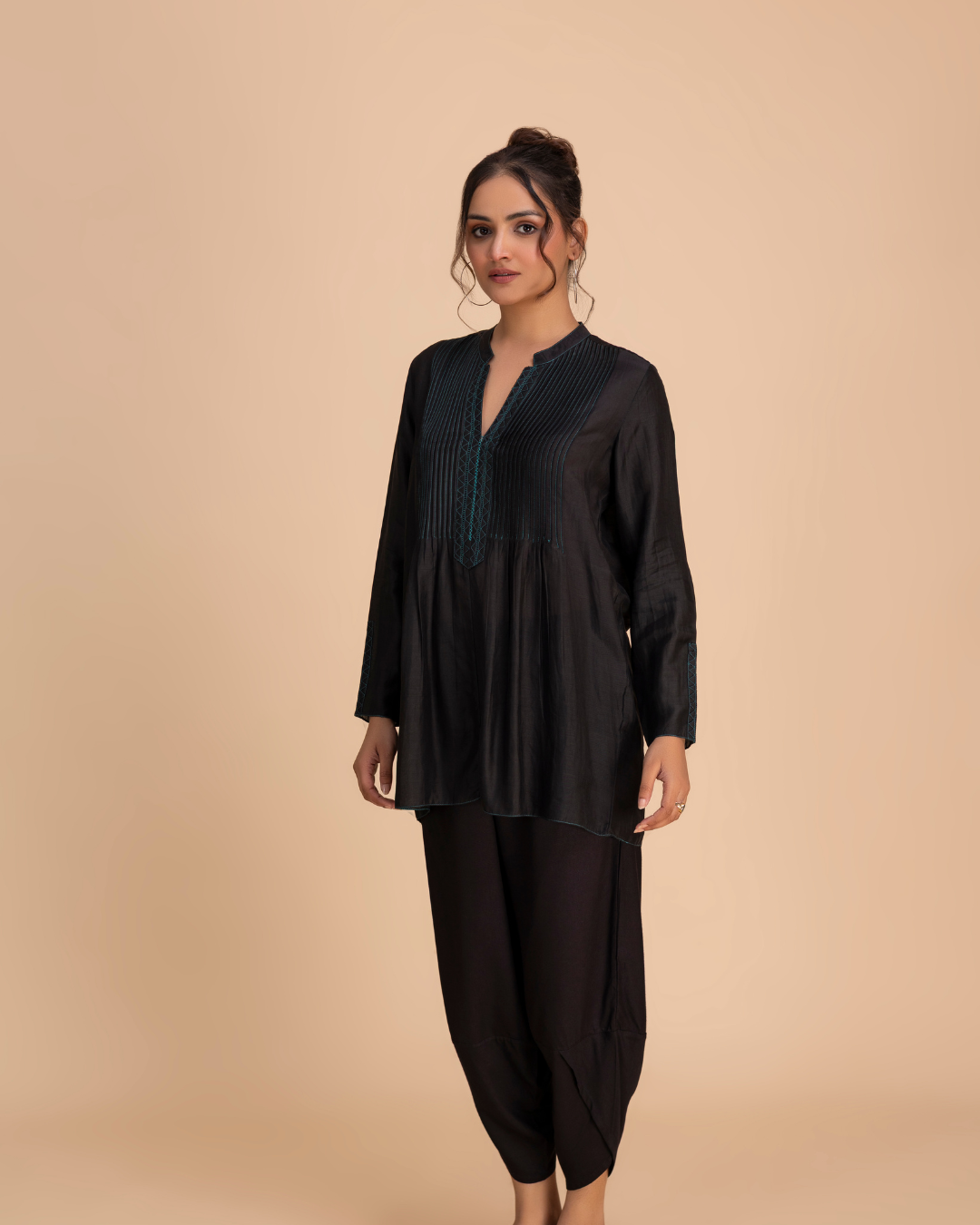 Reykh Co-ord Set (Black Cupro Silk)