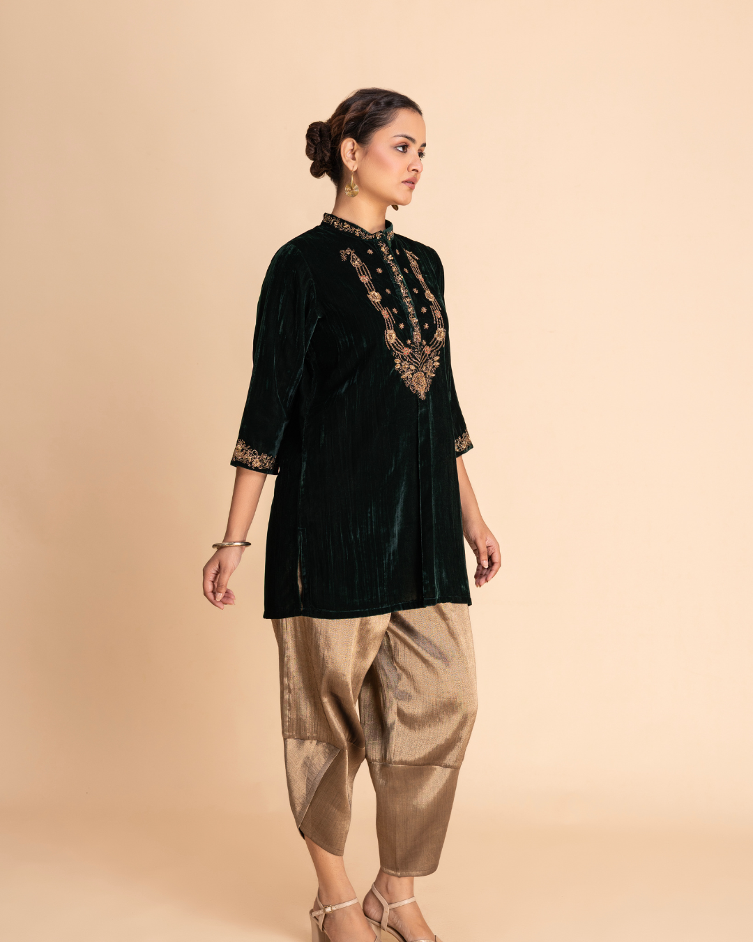 Kashbah Tunic Set (Prussian Blue & Red)