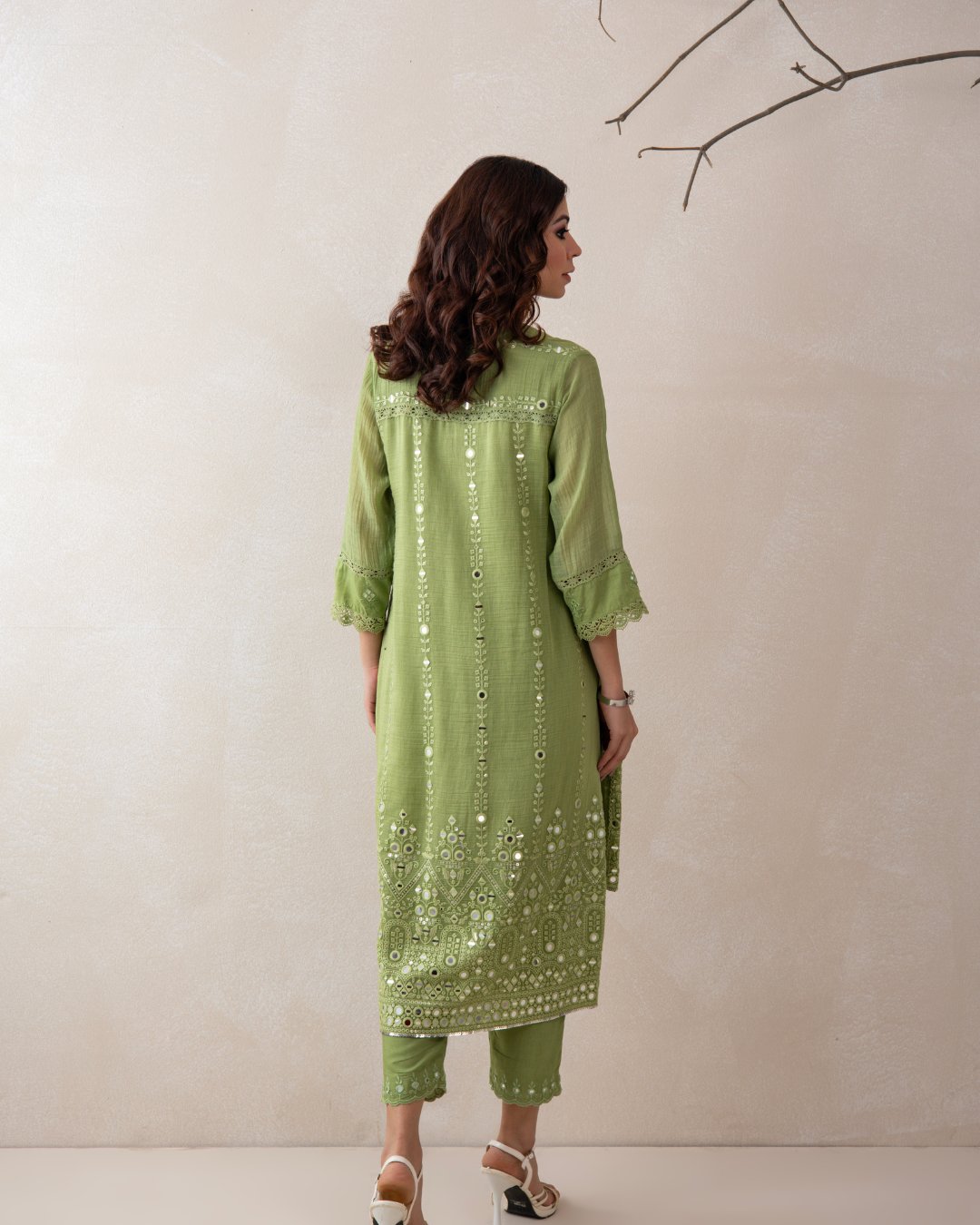 Aabha Tunic Set (Emerald Green & Firozi)