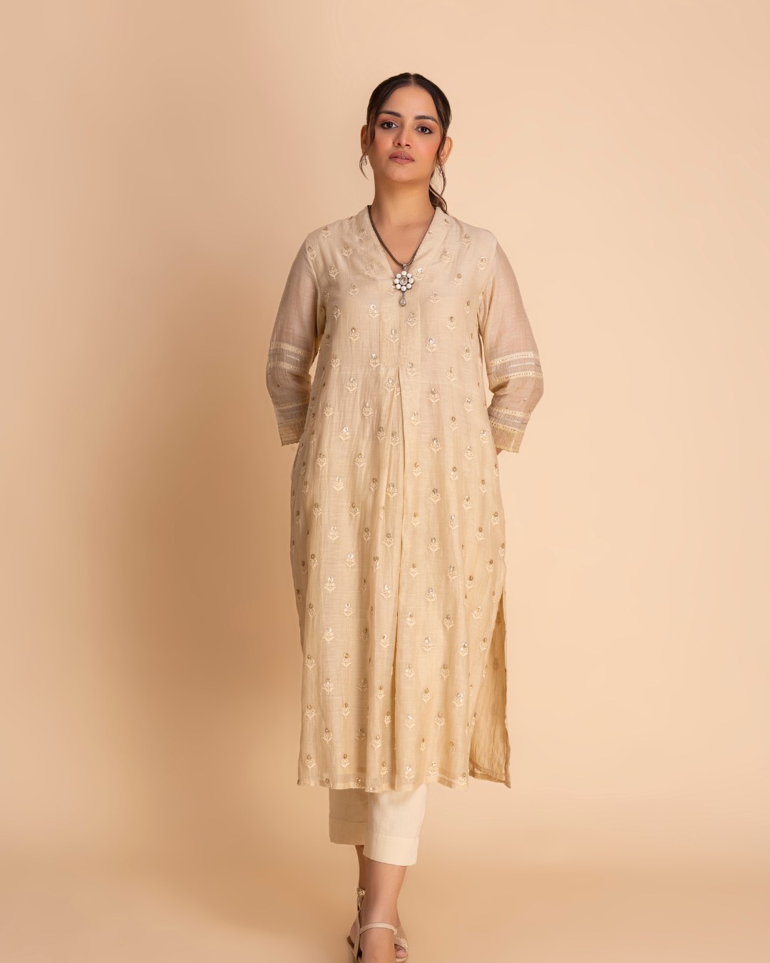 Fez Kurta Set (Beige)