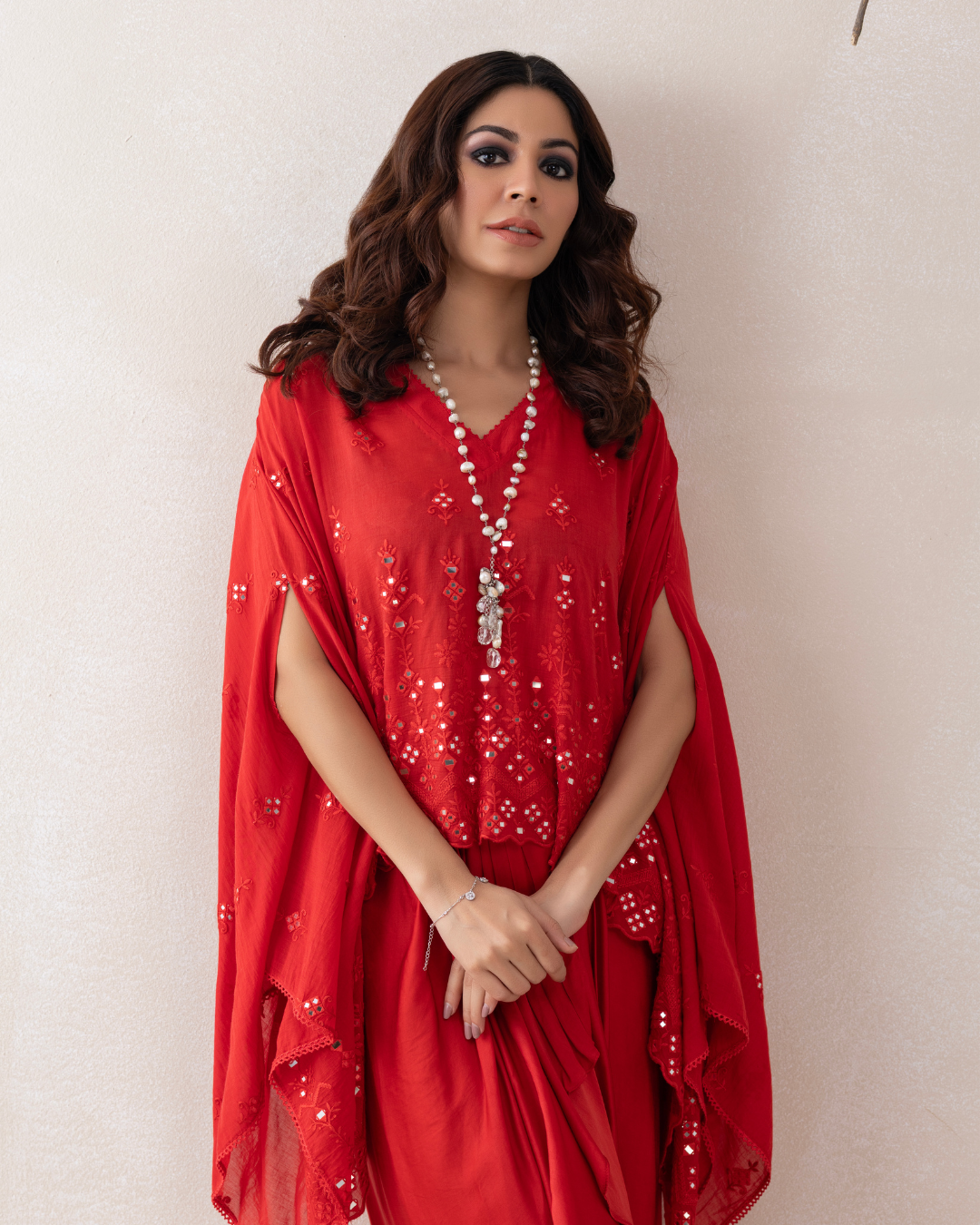 Chandrika Co-ord Set (Emerald Green & Red)
