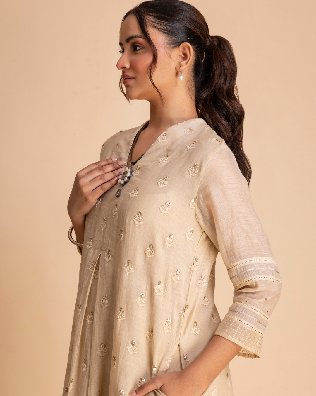 Fez Kurta Set (Beige)