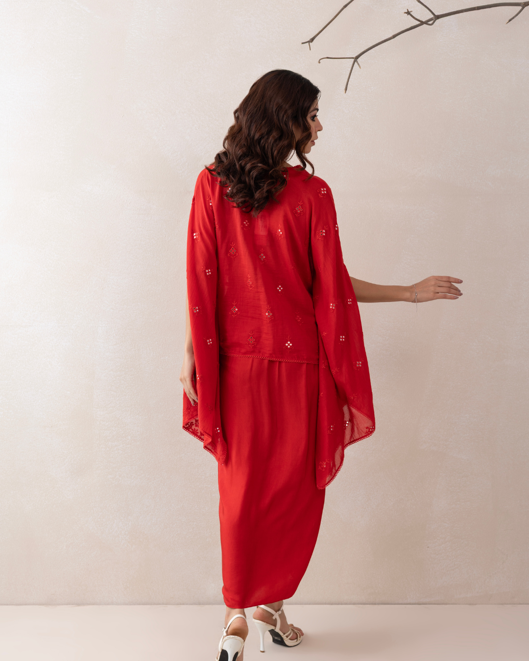 Chandrika Co-ord Set (Emerald Green & Red)