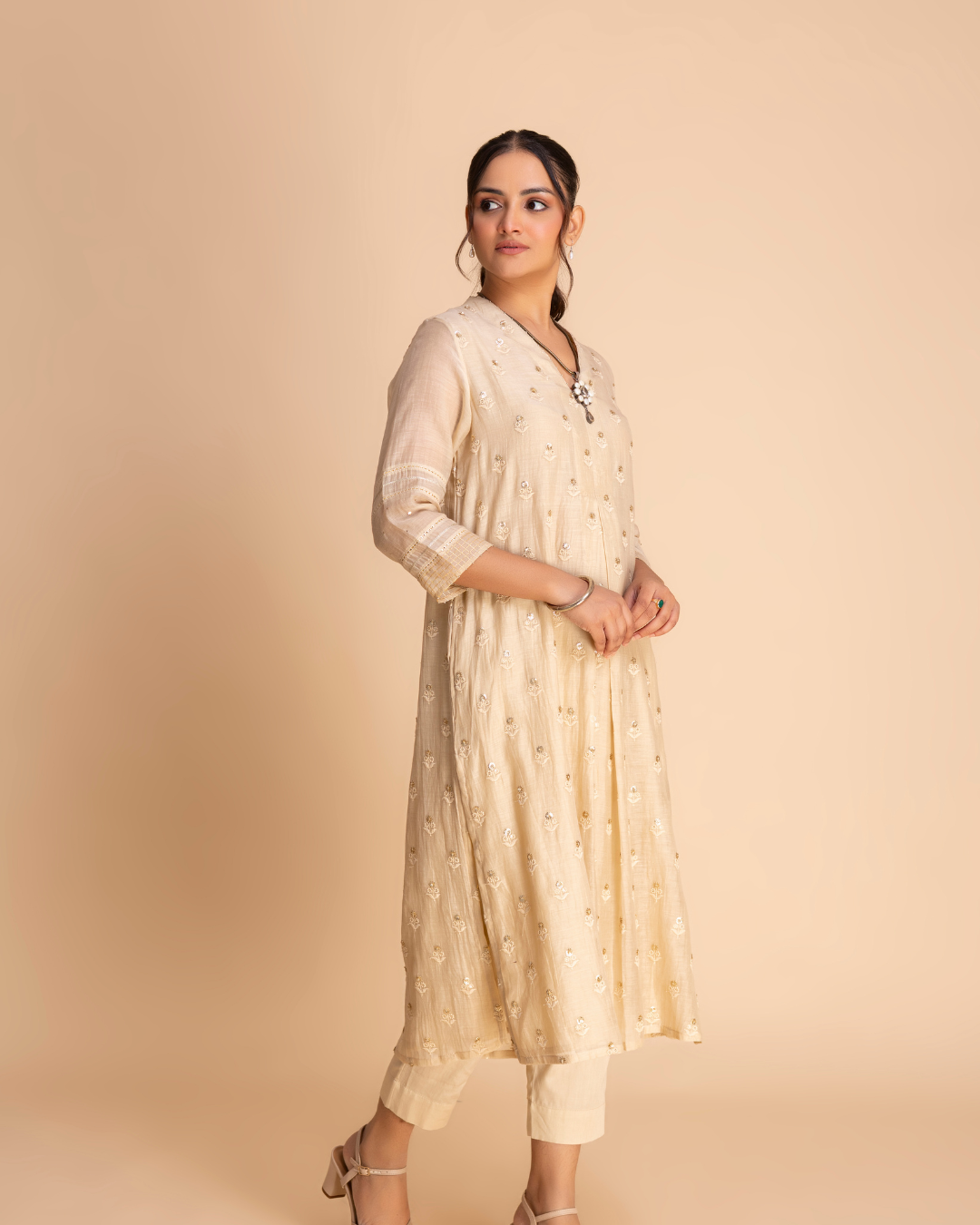 Fez Kurta Set (Beige)