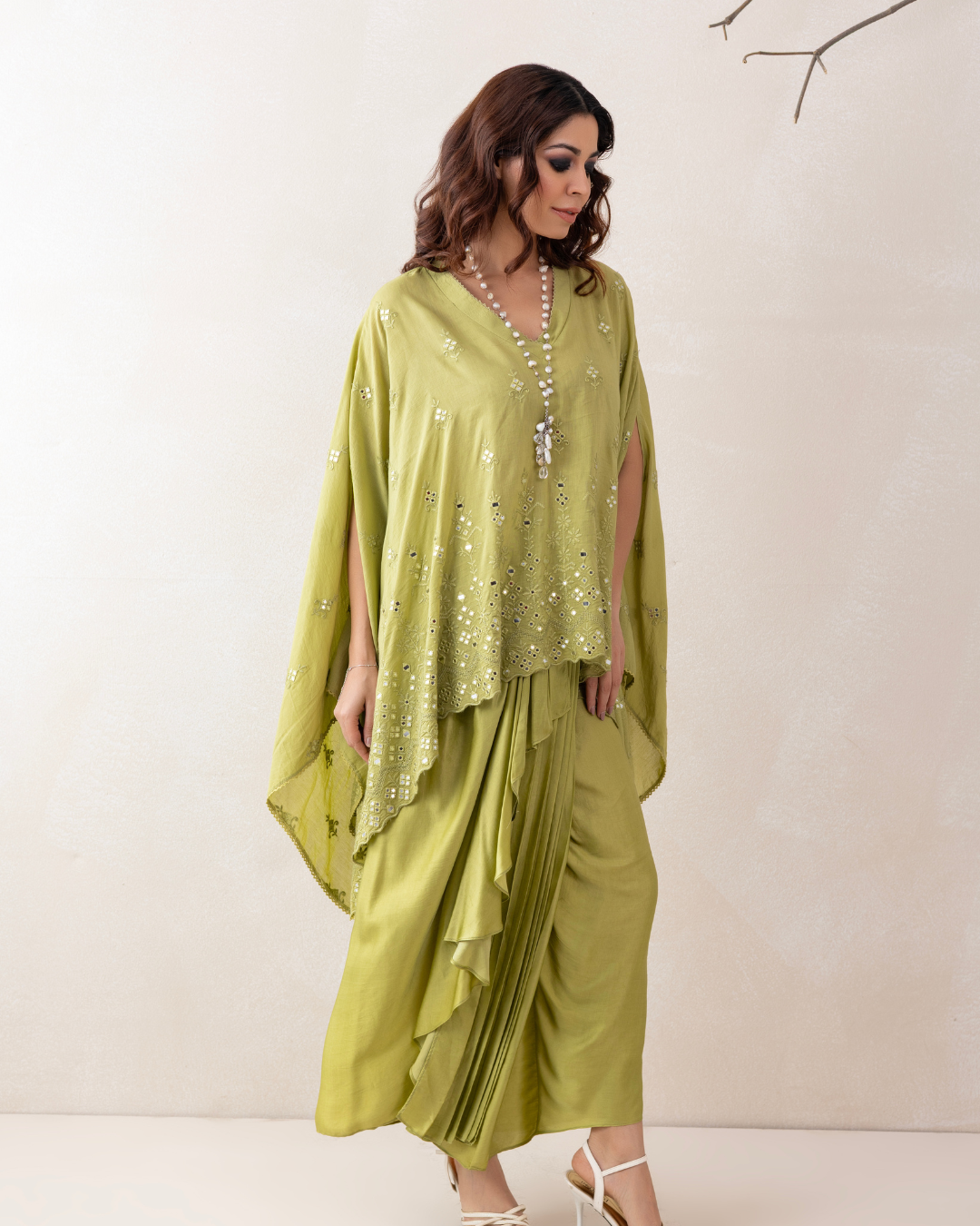 Chandrika Co-ord Set (Emerald Green & Red)