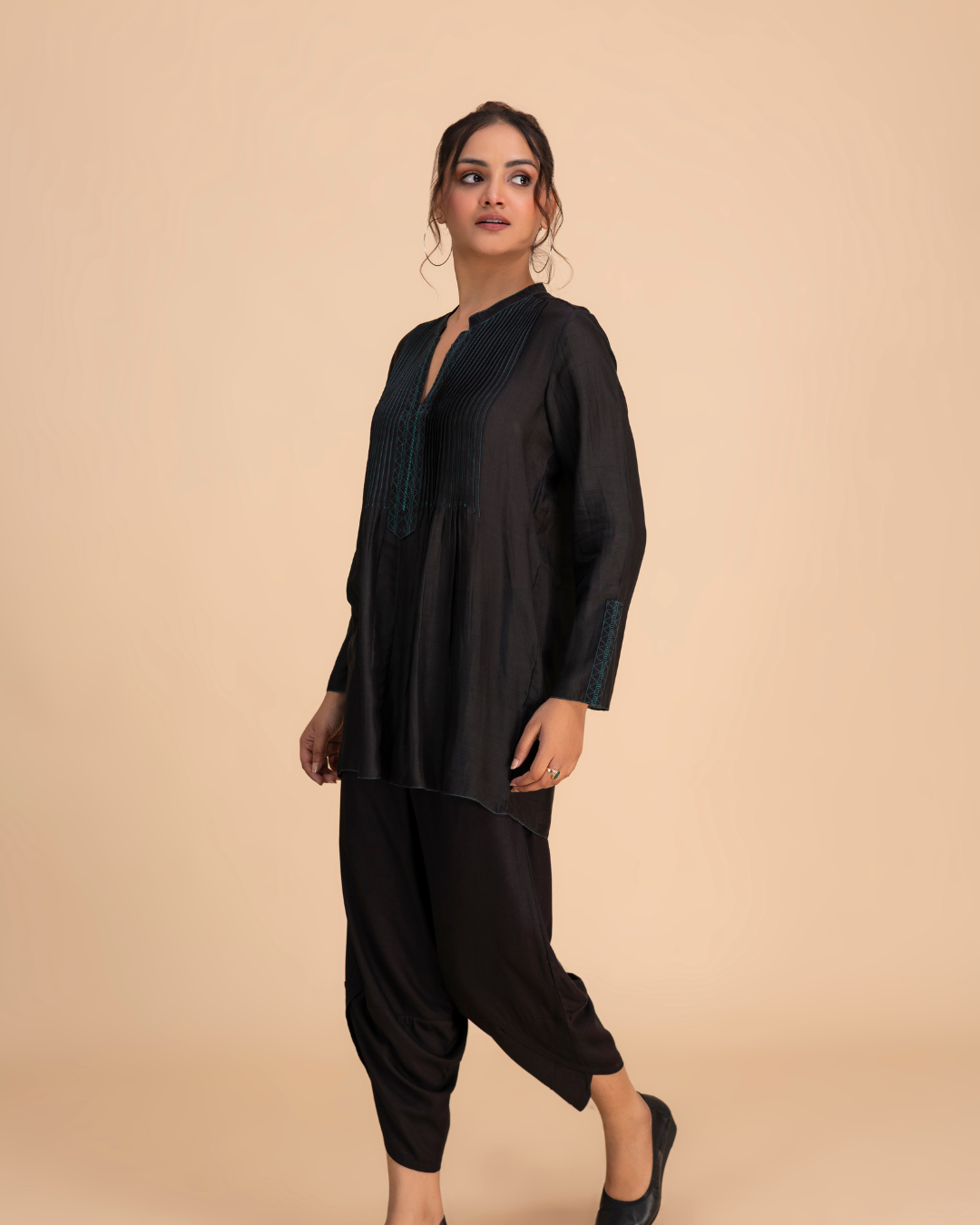 Reykh Co-ord Set (Black Cupro Silk)