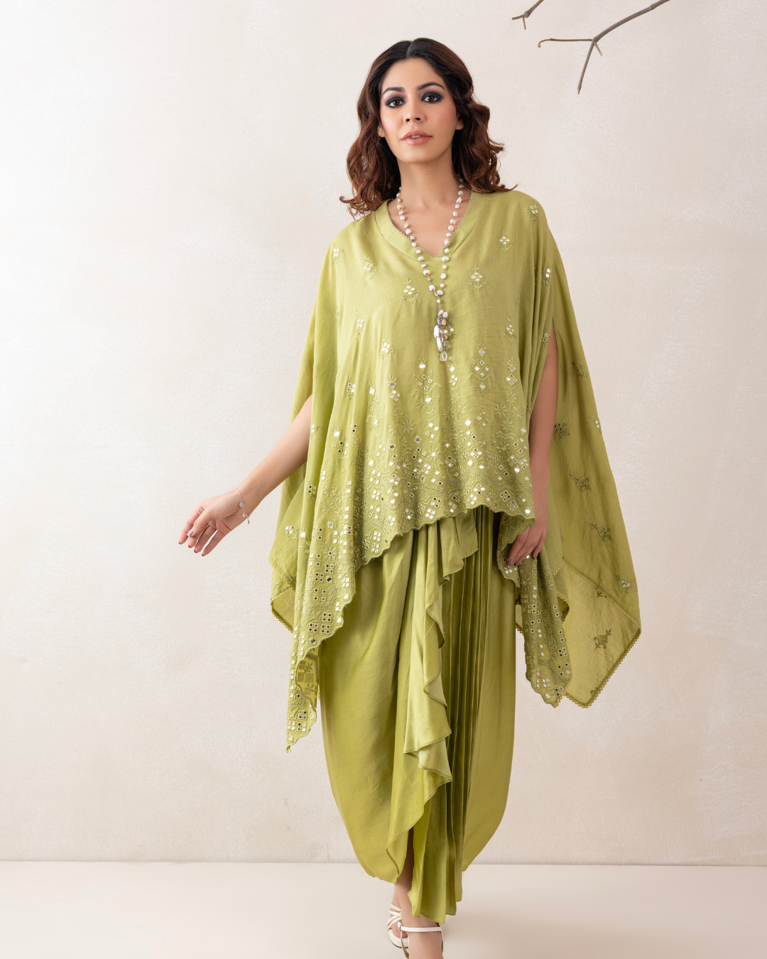Chandrika Co-ord Set (Emerald Green & Red)