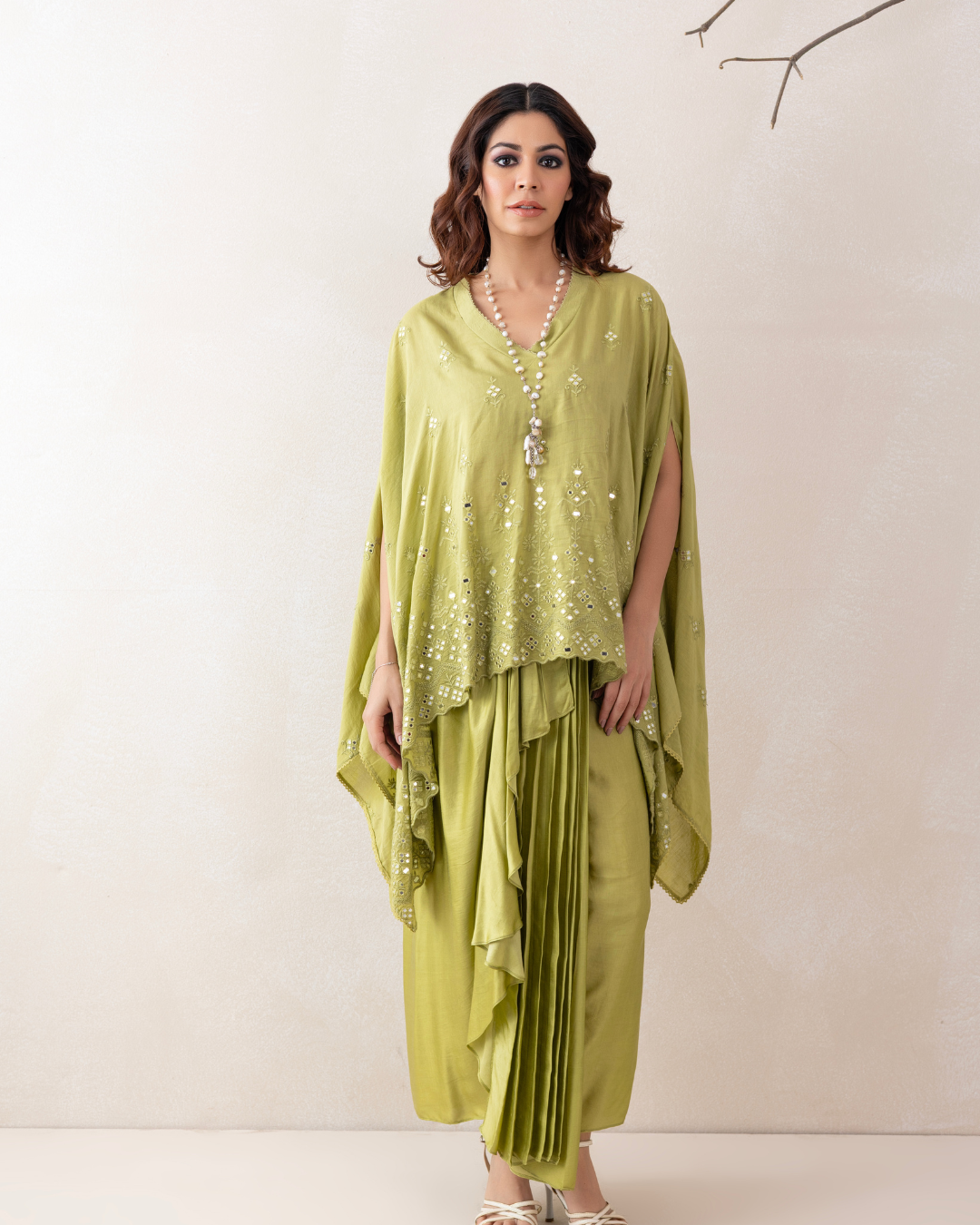 Chandrika Co-ord Set (Emerald Green & Red)