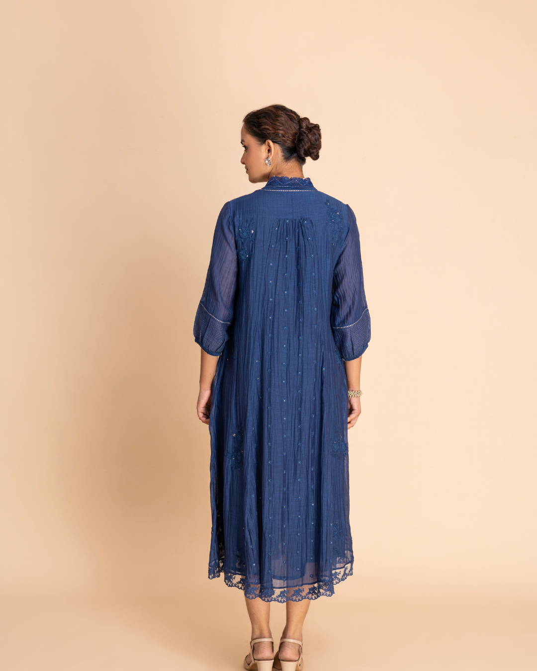 Aura Embroidered Dress (Royal Blue)