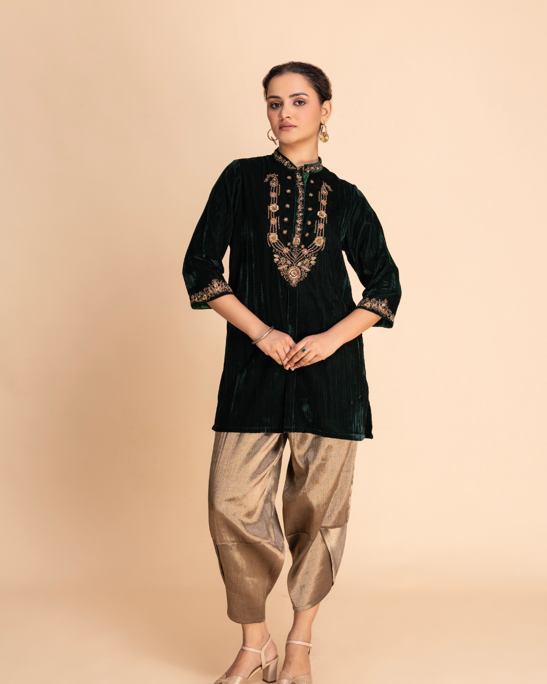 Kashbah Tunic Set (Prussian Blue & Red)