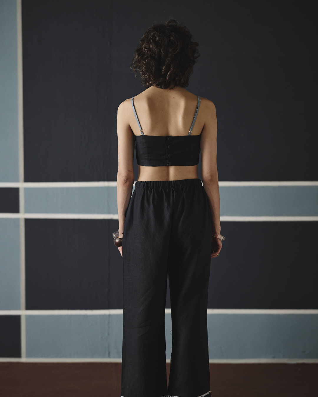 Dual Embroidered Co-ord Set - Navy & Brown- Shop Nirvanaa