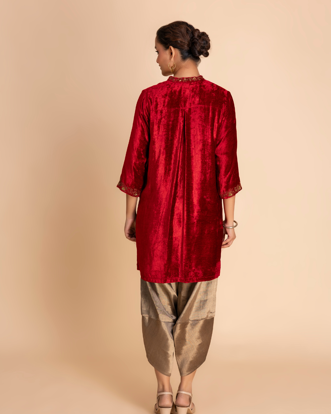 Kashbah Tunic Set (Prussian Blue & Red)