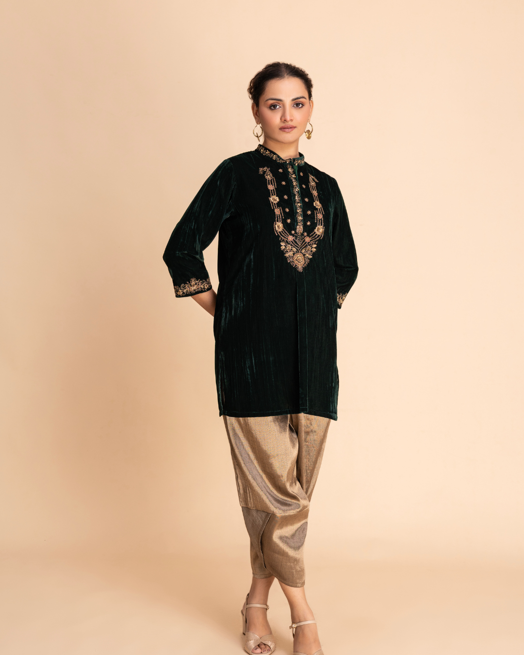 Kashbah Tunic Set (Prussian Blue & Red)