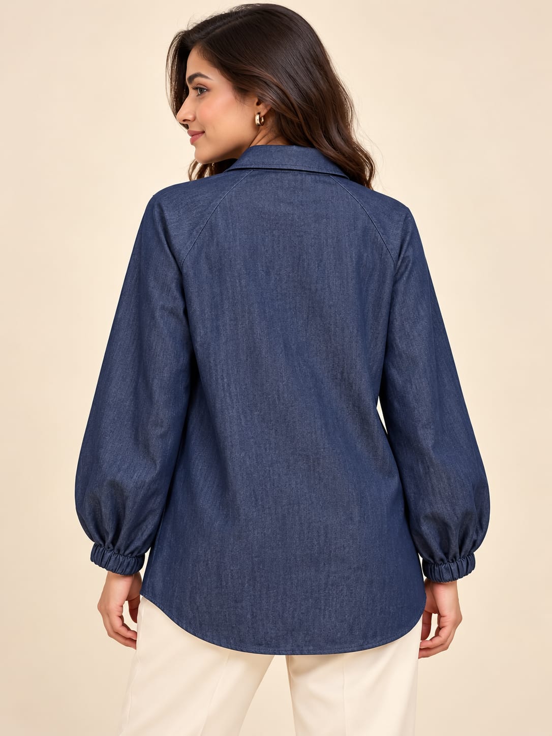 DENIM FLOWER FRINGE