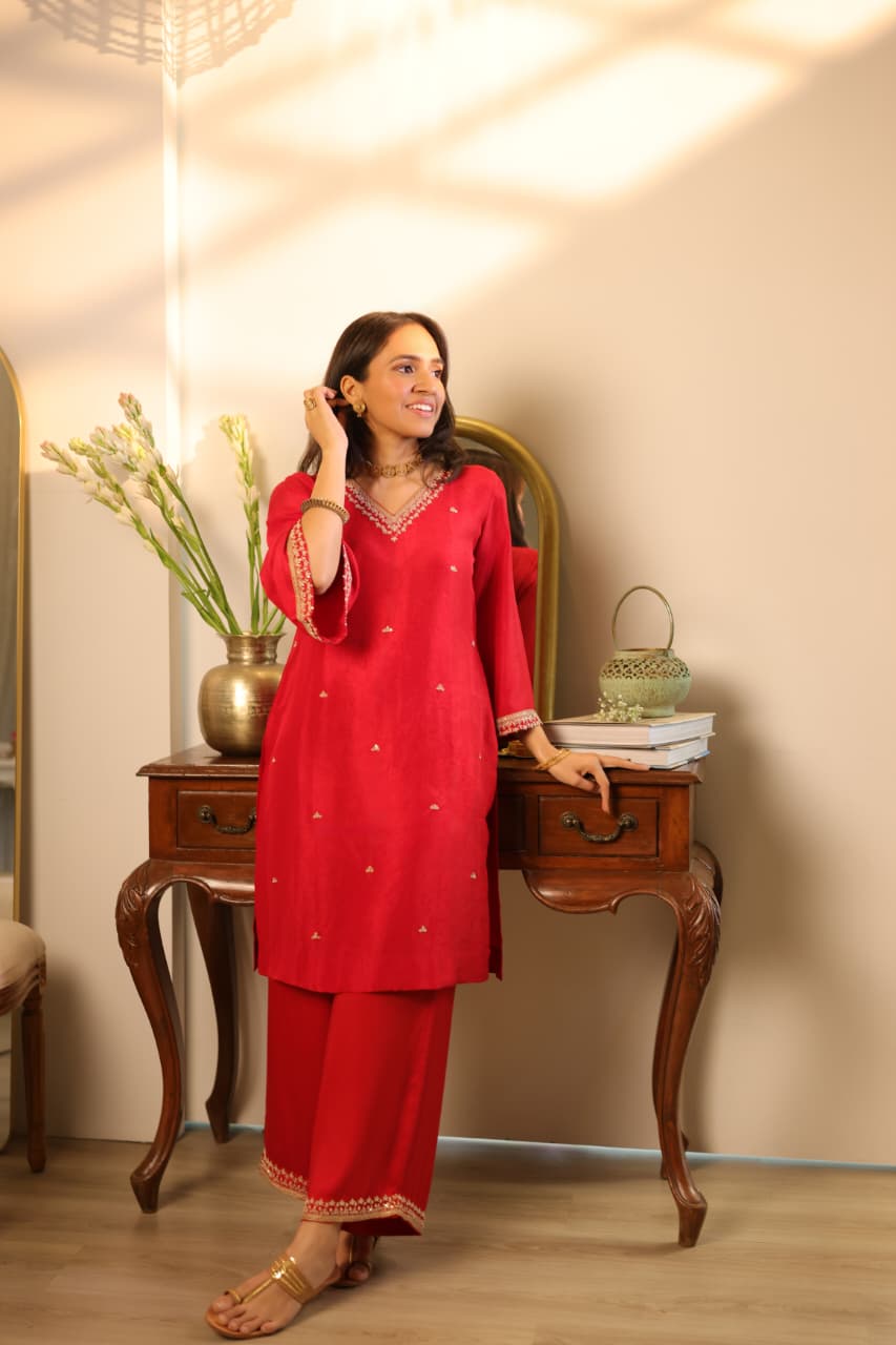 PETUNIA KURTA SET RED