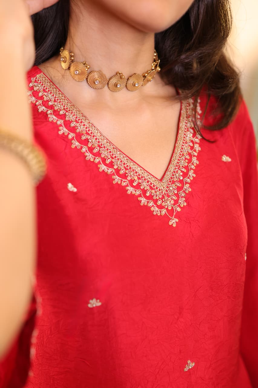 PETUNIA KURTA SET RED