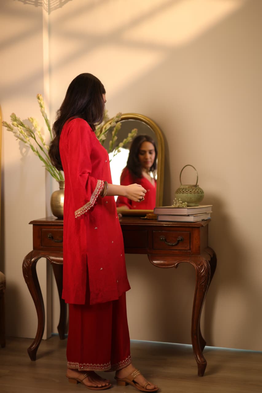 PETUNIA KURTA SET RED