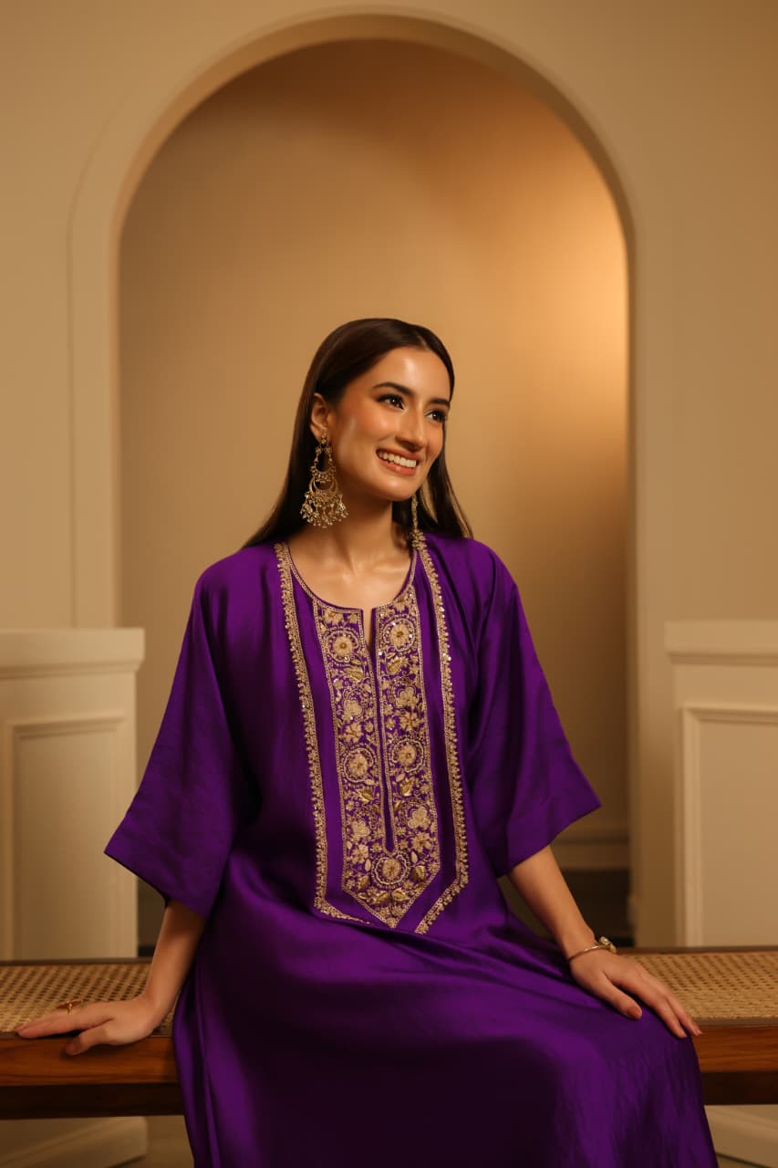 IRIS A-LINE KAFTAN SET PURPLE