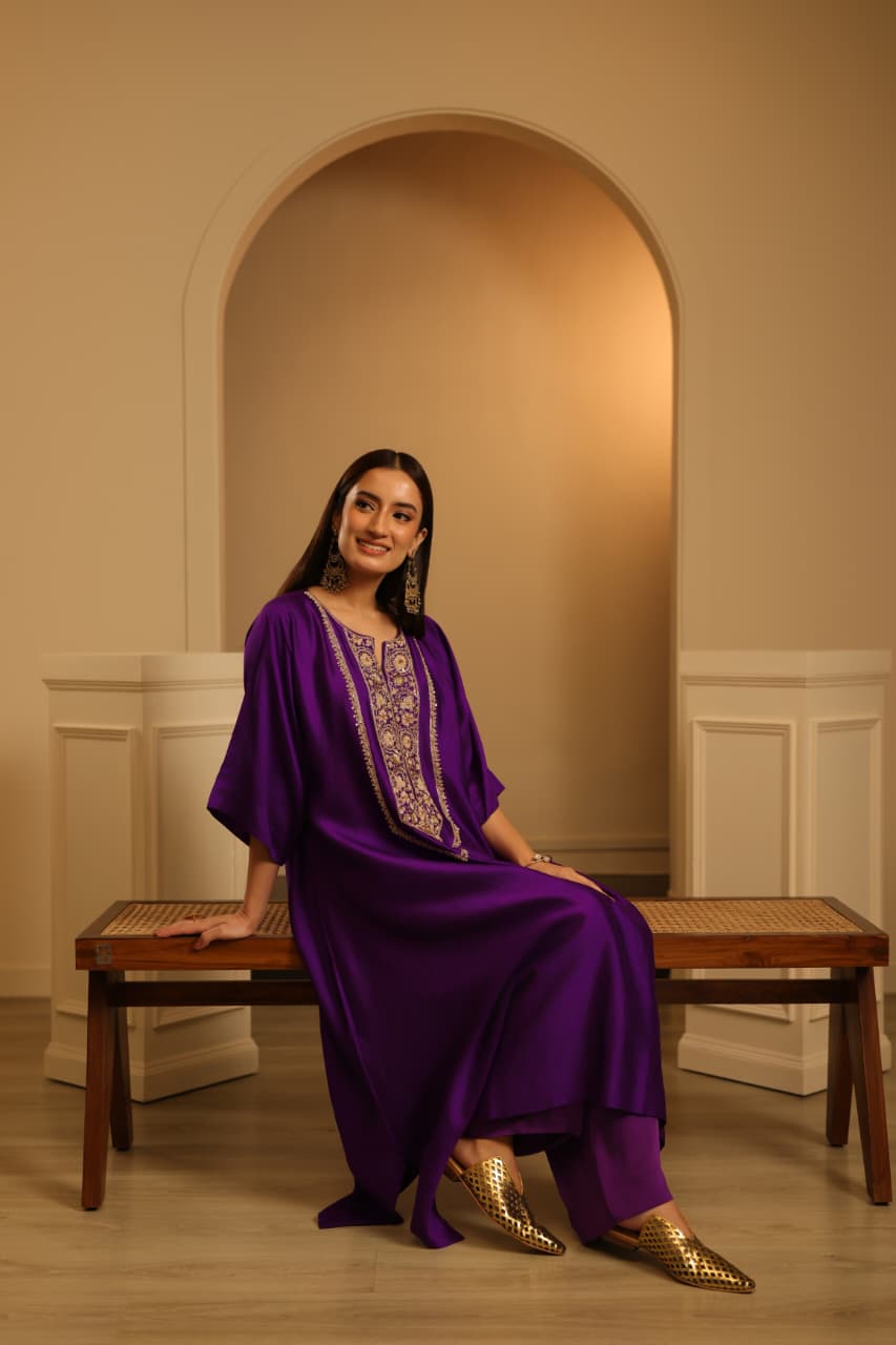 IRIS A-LINE KAFTAN SET PURPLE