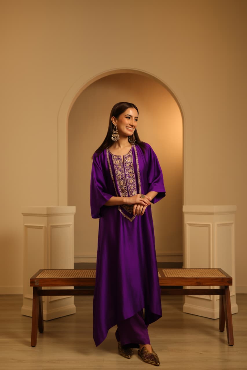 IRIS A-LINE KAFTAN SET PURPLE