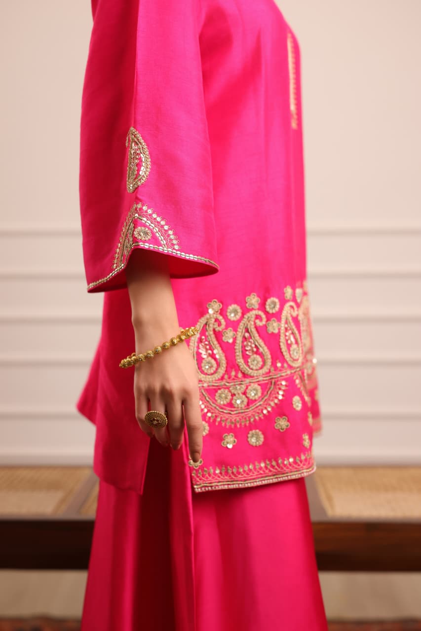 KERI WATERFALL PANT SET RANI PINK