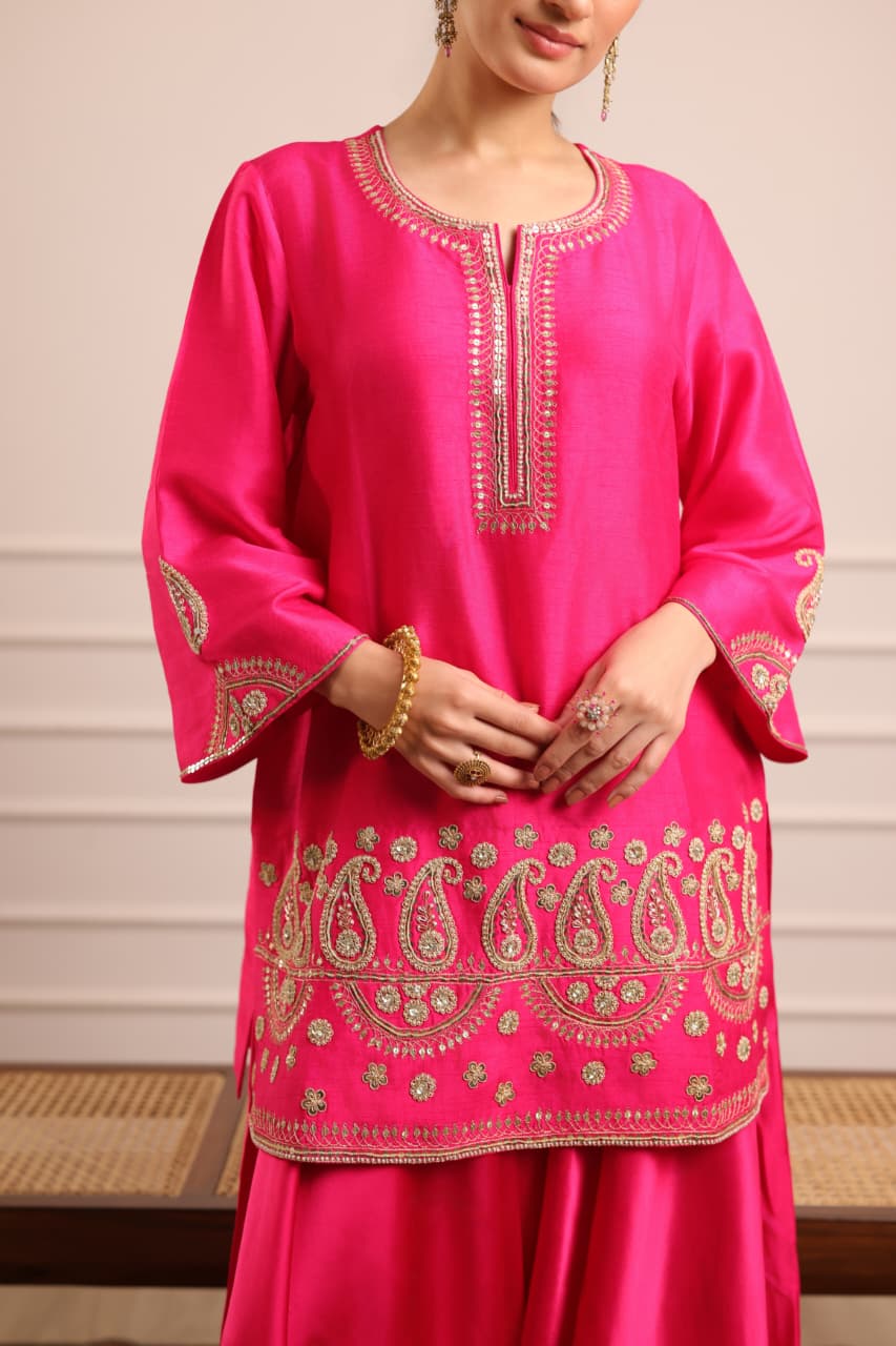 KERI WATERFALL PANT SET RANI PINK