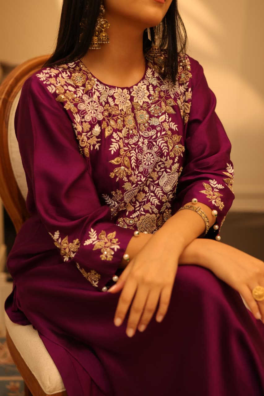 JUHI KURTA SET PURPLE