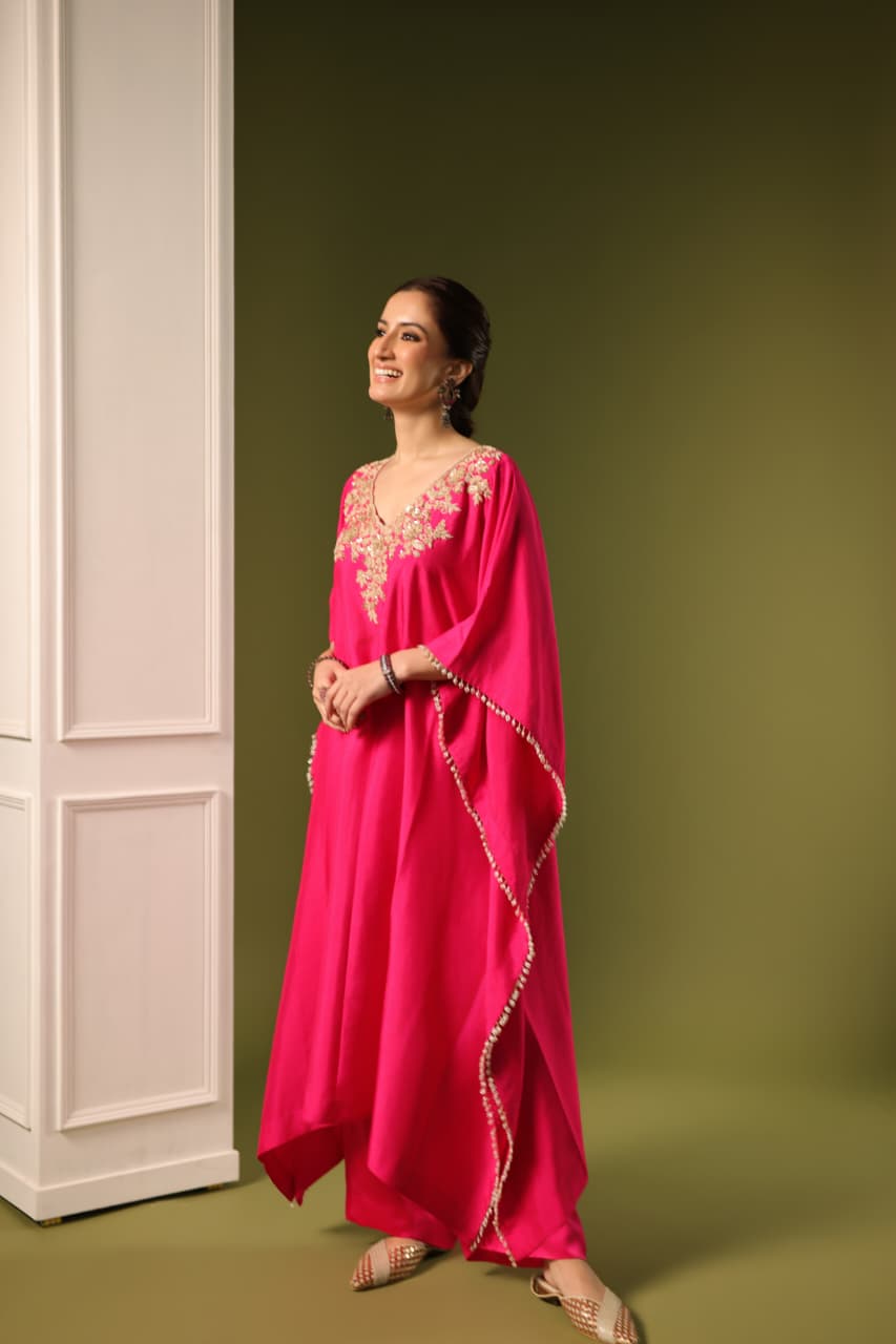 ORCHID FULL KAFTAN SET RANI PINK