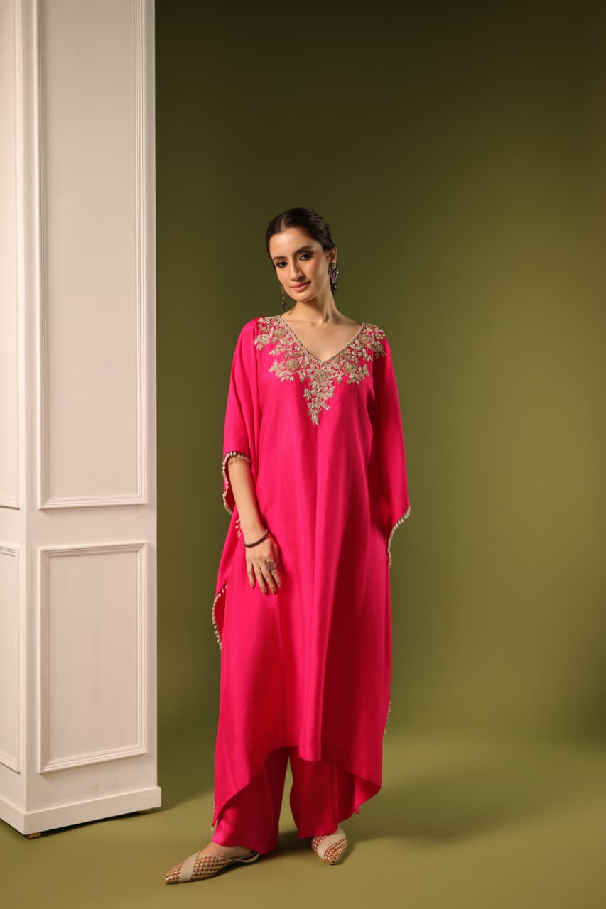 ORCHID FULL KAFTAN SET RANI PINK