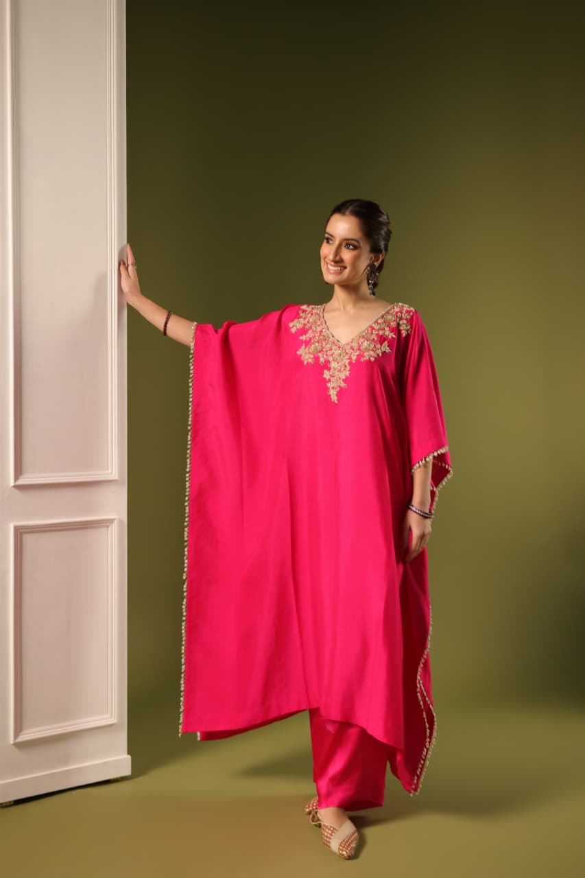 ORCHID FULL KAFTAN SET RANI PINK